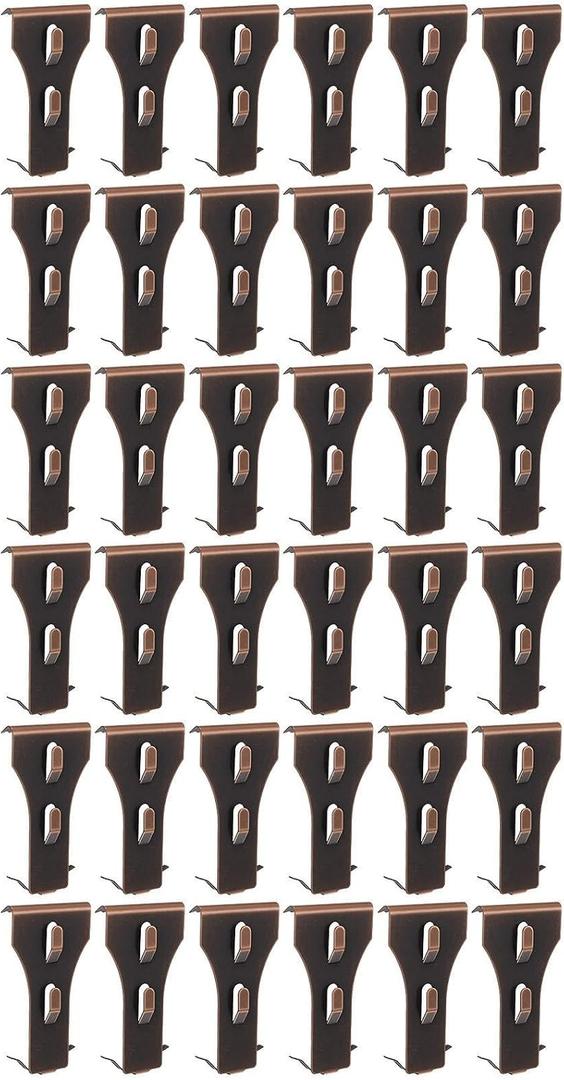 36 PCS Brick Clips - Heavy Duty Metal Wall Hangers for Bricks Wall Hanging, Brass Brick Hook Clip Fits Standard 2-1/2 to 2-3/4 Inch, No Drill Siding Clips for Indoor & Outdoor Decor