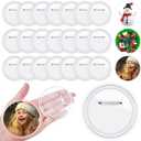 Daifunli 24 Pcs Sublimation Buttons Blanks with Pins 3 Inch Sublimation Buttons Pins, Clear Acrylic Heat Transfer Style, Make Your Own Pin Badge for Christmas DIY Craft Gifts