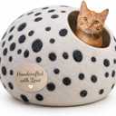 Luxurious EcoFriendly Merino Wool Cat Cave Bed  Foldable Hideaway Pod for Indoor Cats  Premium Felt Kitten Beds  Covered Cat House for Ultimate Cozy Comfort by Woolygon
