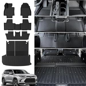 Floor Mats & Cargo Mat Full Set for 2024 Grand Highlander All Weather Floor Mats Cargo Liner TPE Waterproof