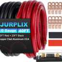 1/0 Gauge Wire 1/0 Battery Cable (20FT Red+20FT Black), Copper Clad Aluminum CCA Amp Wiring Kit with 250A ANL Fuse Holder, Lugs Terminal Connector & Heat Shrink Tube for Car Audio Speaker, Marine