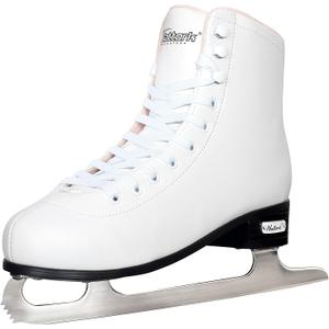 Nattork Figure Skates for Boys and Girls Excellence Stainless Steel Blades Ice Figure Skating with Enhanced Support Strength Performance and Ultimate Comfort (Women's 8 / Men's 7, White (Arctic Pink Lining))