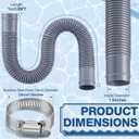 Jadive 2 Pack Pool Pump Replacement Hose Kit Heavy Duty Flexible Filter Hoses 1.5" Diameter 39" Long for Above Ground Pools Skimmers and Sand Filters UV Resistant with 4 Stainless Steel Clamps (Grey)