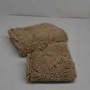 Bathroom Rugs Sets 2 Piece,Super Absorbent Soft,Thick,Machine Washable Chenille Bath Mat,Non Slip Toilet Floor Rug,Bath Mats for Bathroom,20x32 Plus 20x20 U Shape,Beige