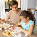 Funrous 24 Set Thanksgiving Crafts for Kids, Fall Unfinished DIY Crafts Keychain Thanksgiving Wood Cutouts Ornaments Painting Kit with Maple Pumpkins Cards for Boys Girls Autumn Harvest Activity Gifts