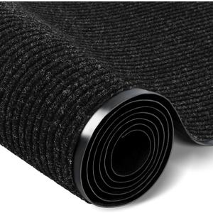 Rubber Door Mat About W3' L16' Heavy Duty Large Outdoor Indoor Mat Durable Entrance Doormat Waterproof Rubber Back Rugs for Home Entryway Patio Porch Office Business Areas (Black) (36" x 192")