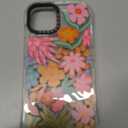 Rosarnnah for iPhone 15 Case Cute - Military-Grade 20 ft Drop Protection Shockproof Phone Case - Funny Passion Flower Design (6.1") Glitter Clear