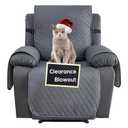XINEAGE Water Resistant Recliner Cover, Nonslip Recliner Chair Covers for Reclining Chair with Pockets, Quilted Thick Recliner Slipcovers for Pets and Kids (Recliner Chair, Dark Gray)