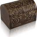 Great Birthday Gift Ideas Handmade Decorative Wooden Jewelry Box Treasure Box Jewelry Organizer Keepsake Box Treasure Chest Trinket Holder Lock Box Watch Box 9 x 6 Inch (Brown) (Antique Finish)