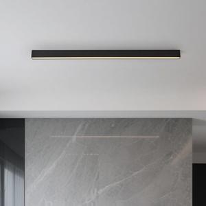 Black ceiling light LED, modern and simple, long strip ceiling surface installation, suitable for living room, bedroom, corridor and kitchen, remote control to switch color and brightness, 39.3 inches