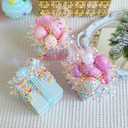 Gift Box Hanging Ornament, 3pcs Pastel Color Glittery Xmas Wrapped Present Pendant, Large Size Macaron Decorations for Christmas Tree Decor and Party Supplies