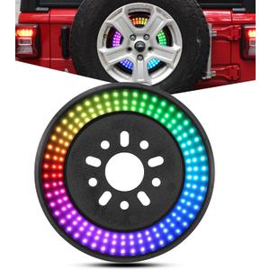Spare Tire Brake Light Upgrade Red 3rd Third Brake Light & RGB Daytime Running Light Compatible with 2007-2024 JK JKU JL JLU JT