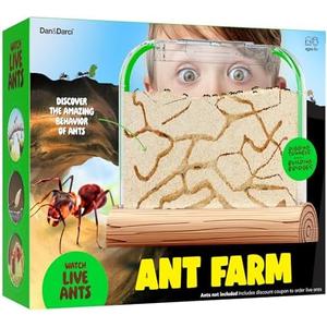 Dan&Darci Ant Farm Kit for Kids - Farms Colony - Includes Ants Voucher - Sand Habitat Kits - Bug Terrarium House - Educational Science Gifts for Kid - Nature Learning Toys for Boys, Girls & Adults
