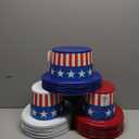Beistle 66629-25 Pack of 25 Plastic Toppers with Patriotic Band, Assorted Red/White/Blue, One Size