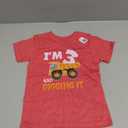 Kids Three 3yr 3rd Birthday Construction Boy 3 Years Old T-Shirt (Red, 3T)