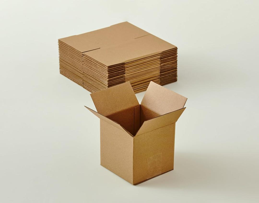 25 Packs Small Shipping Boxes 5X5X5 Inches, Kraft Corrugated Cardboard Boxes, For Small Business, Easy Assemble For Mailing, Moving, Packing And Storing