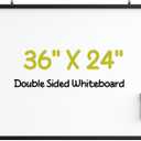 MaxGear Magnetic Dry Erase White Board, 36 X 24 Inches Double Sided Whiteboard, Black Aluminum Frame White Board for Wall, Hanging Planner Board with Dry Erase Marker for School Office Home