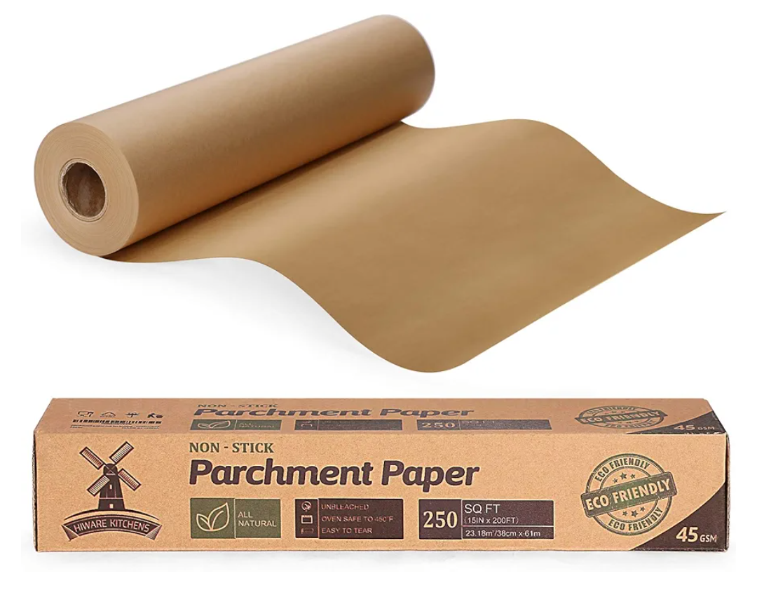 Unbleached 15 x 200 ft Parchment Baking Paper Roll - 250 Sq.Ft for Baking, Cooking, Grilling, Air Fryer and Steaming