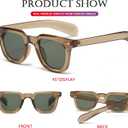 PORADAY Square Sunglasses for Women Men Trendy Thick Frame Sun Glasses Black Shades