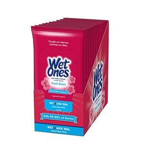 3× Wet Ones Travel Packs Fresh Scent 10 Packs, 200 Wipes