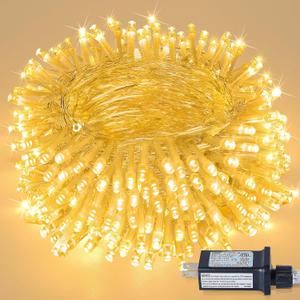 String Lights Indoor Bedroom, 98FT 200 LED Fairy String Lights Outdoor Waterproof, 8 Modes Memory Twinkle Christmas Light Plug in for Classroom Dorm Patio Tree Garden Decor (Warm White)