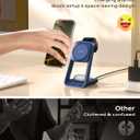 3 in 1 Charging Station for iPhone, for Magsafe Wireless Charger with Cooling Fan for iPhone 17 16 15 14 13 12 Series & Apple Watch Charger, Wireless Charging Station for AirPods 4/3/Pro (Blue)