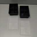 Large Ice Cube Trays for Whiskey, Silicone Ice Cube Tray, with Reinforced Steel Ring Top, Makes 8 perfect 2-in ice cubes, Square Ice Tray for Cocktails, Whiskey, Coffee, (2 Pack)