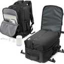 winspansy Small Travel Backpack Storage Vacuum Compression Bags with Pump for Travel Storage Carry on Business Day Vacpack Backpack for Women Men with Vacuum College Bag Black (42*29*15CM)