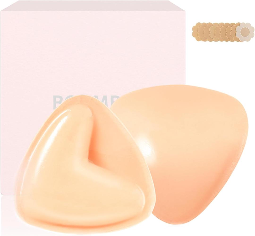 Boomba Invisible Lift Inserts Double-Sided Sticky Bra Ultra Push Up Bra Inserts Suitable for Different Occasions (Standard, Small, Thick M)