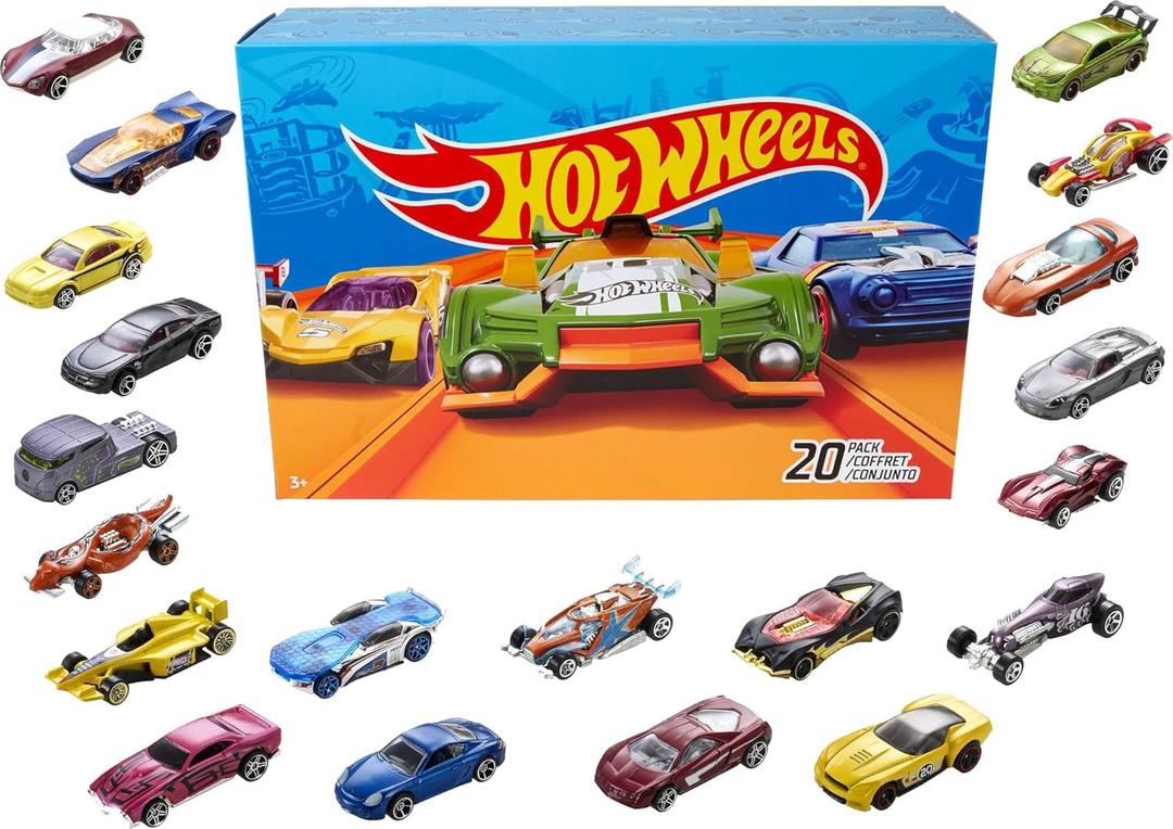 Hot Wheels Toy Cars & Trucks 20-Pack, Set of 20 1:64 Scale Vehicles for Play or Display, Instant Collection 