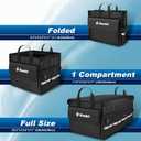 K KNODEL Car Trunk Organizer with Lid, Collapsible Car Trunk Storage Organizer, Car Organizer and Storage for SUV, Truck, Sedan (Medium, Black)