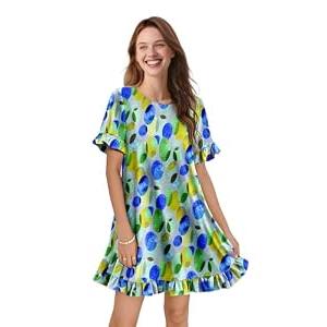 YESNO Summer Dresses for Women 2026 Floral Boho Ruffle Short Sleeve Sundresses Casual Shift Dress M ESA CR461
