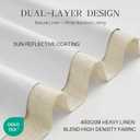 YZ HOME Pinch Pleated Linen Curtains 100% Blackout 84 Inches Long for Living Room Bedroom, Memory Thermal Insulated Room Darkening Window Drapes with Rings Hooks, 2 Panels, Cream, 40" Wx84 L