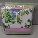 FYSUIMU Chinoiserie Coconut Tree Mahjong Mat with Carrying Bag 31.5" x 31.5" Pink Green Pavilion Floral Table Mat Noise Reduction Non-Slip Game Table Cover for Spring Summer Card Board Tile Games