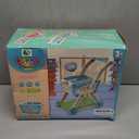 Kids Shopping Cart - 2 in 1 Toy Shopping Cart with Play Food Fruit Vegetable Dessert and Shop Accessories, 72pcs Pretend Play Grocery Store Toy Kitchen Game Trolley Play Set for Kids (Blue)