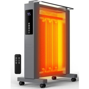Uthfy 1500W Space Heaters for Indoor Use, 26 Inch Convection Electric Heater, 3 Sides Heating, 12H Timer, Temperature Adjustable 50-95F, Tip-Over & Overheat Protection, Heaters for Large Room