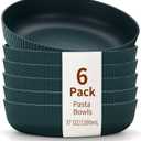 HOMQUEN Pasta Bowls Set of 6, 37oz Salad Bowls Green Soup Bowls, Large Pasta Serving Bowls, Unbreakable Plastic Dinner Bowls, Dinnerware Sets,Valentines Day Gift, Dishwasher Safe (Green)