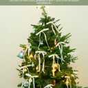 2 x Velvet Christmas Tree Bows  24 Pcs Holiday Bows (3/8" Wide, 5x7) with Star Clips  Easy Hanging for Tree, Wreath, Gifts & Dcor (White)