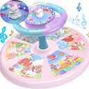 PERRYHOME Unicorn Twist Sit and Spin Toys for Toddlers 18+ Months, 360° Spin Twister Twist with 4 Game Modes LED Light and Built-in BGM, Christmas & Birthday Gift Ideas for Kids Girls 18+ Months