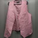 Men's 3 Piece Slim Fit Suit Set, Two Button Blazer Solid Jacket Vest Pants Wedding Business Suit (X-Large, Pink)