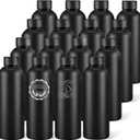 WHEATHUSK 16 Pack Stainless Steel Insulated Water Bottle 17oz Blank Double Wall Vacuum Thermal Sports Bottle Personalized Powder Coated Bulk for Laser Engrave, Black