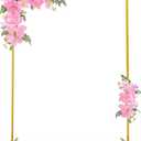 Afahok 6.6FT x 4FT Gold Wedding Arches Frame, Square Metal Rectangular Arch Backdrop Stand for Wedding Anniversary Birthday Party Baby Shower Ceremony Balloon Decoration