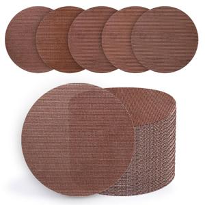 6 Inch Premium Mesh Sanding Discs 50 PCS, 80/120/180/240/320 Grit, Dust Free Hook and Loop Round Anti-Clogging Sandpaper Disc for Random Orbital Sander