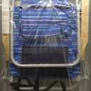 Tall Beach Chairs for Adults, 17" High Backpack Beach Chair with Wooden Armrests, 5 Positions Reclining Heavy Duty Chair with Large Cooler Pouch, Support to 350LBS Striped Blue,1pack