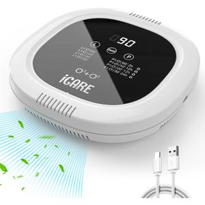 Ozone Odor Eliminator for Strong Odor 10,000mAh Rechargeable Cat Litter Deodorizer Dog Poof Odor Removal Ionizer Air Purifier for Home Toilet Kitchen Pets Shoe Smoke Car Formaldehyde Air Freshener