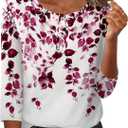 Zeagoo 3/4 Length Sleeve Women Tops Crew Neck Blouses Dressy Casual Summer T Shirts Loose Fit Business Work Clothes (M)