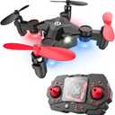 Holy Stone HS190 Foldable Mini Nano RC Drone for Kids Gift Portable Pocket Quadcopter with Altitude Hold 3D Flips and Headless Mode Easy to Fly for Beginners (Red)
