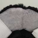 Dotesy Genuine Sheepskin Toilet Lid Cover Natural Fur Wool Toilet Seat Cushion Soft Warm Toilet Seat Pad for Bathroom Home Reusable (Black)