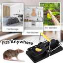 Qualirey 12 Pcs Mouse Traps Bulk Plastic Snap Rat Trap Reusable Quick Effective Safe for Indoor Outdoor Home House Warehouse Garden Kitchen (3.86 x 1.81 x 2.17 Inch,Black,Yellow)