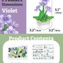 PieceRelax Flower Bouquet Building Decoration Set - Artificial Flowers Mini Bricks Potted Violet - Home Accessories or Best Gift Valentine Dcor for Him and Her Botanical for Adults [KZ1029]
